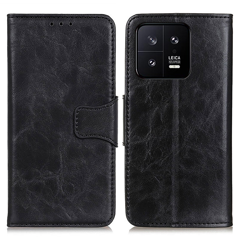 For Xiaomi 13 5G Crazy Horse Texture Phone Cover Magnetic Clasp Split Leather Protective Anti-scratch Phone Case Wallet Stand For Xiaomi 13 5G Crazy Horse Texture Phone Cover Magnetic Clasp Split Leather Protective Anti-scratch Phone Case Wallet Stand